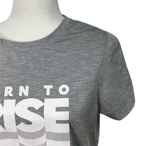 ATHLETA | sz S Women's Gray Born To Rise Graphic Short Sleeve Tee # 417790 - Picture 3 of 8